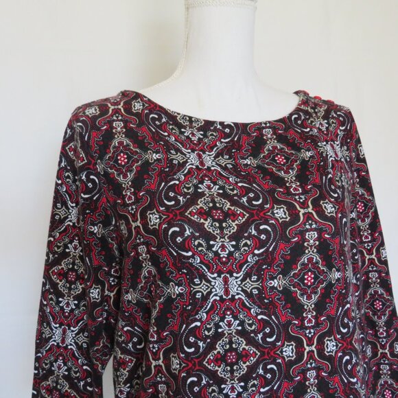 Charter Club ¾” Long Sleeves Intricate Pattern Women’s Knit Top M - Picture 2 of 8